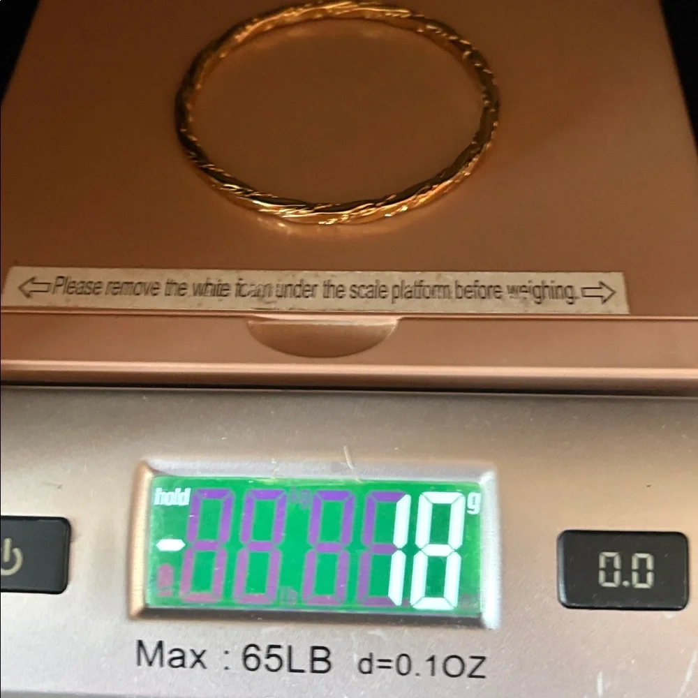 MONET VINTAGE GOLD-TONE BRAIDED TWISTED SIZE 7.5" BANGLE BRACELET - Picture 7 of 9